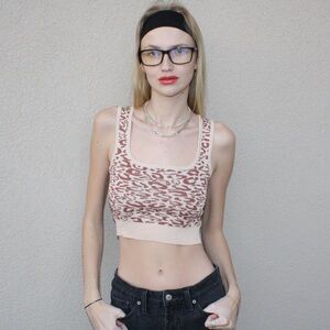 Cheetah cropped tank top! Size small